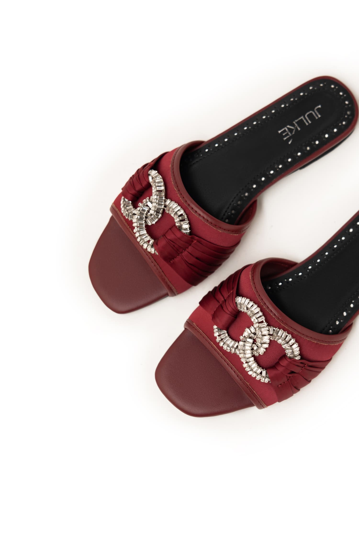 Julke - Rita women flats in burgundy - Top view