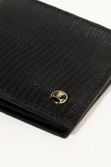 Mens leather wallet in black colour with reptile texture by JULKE