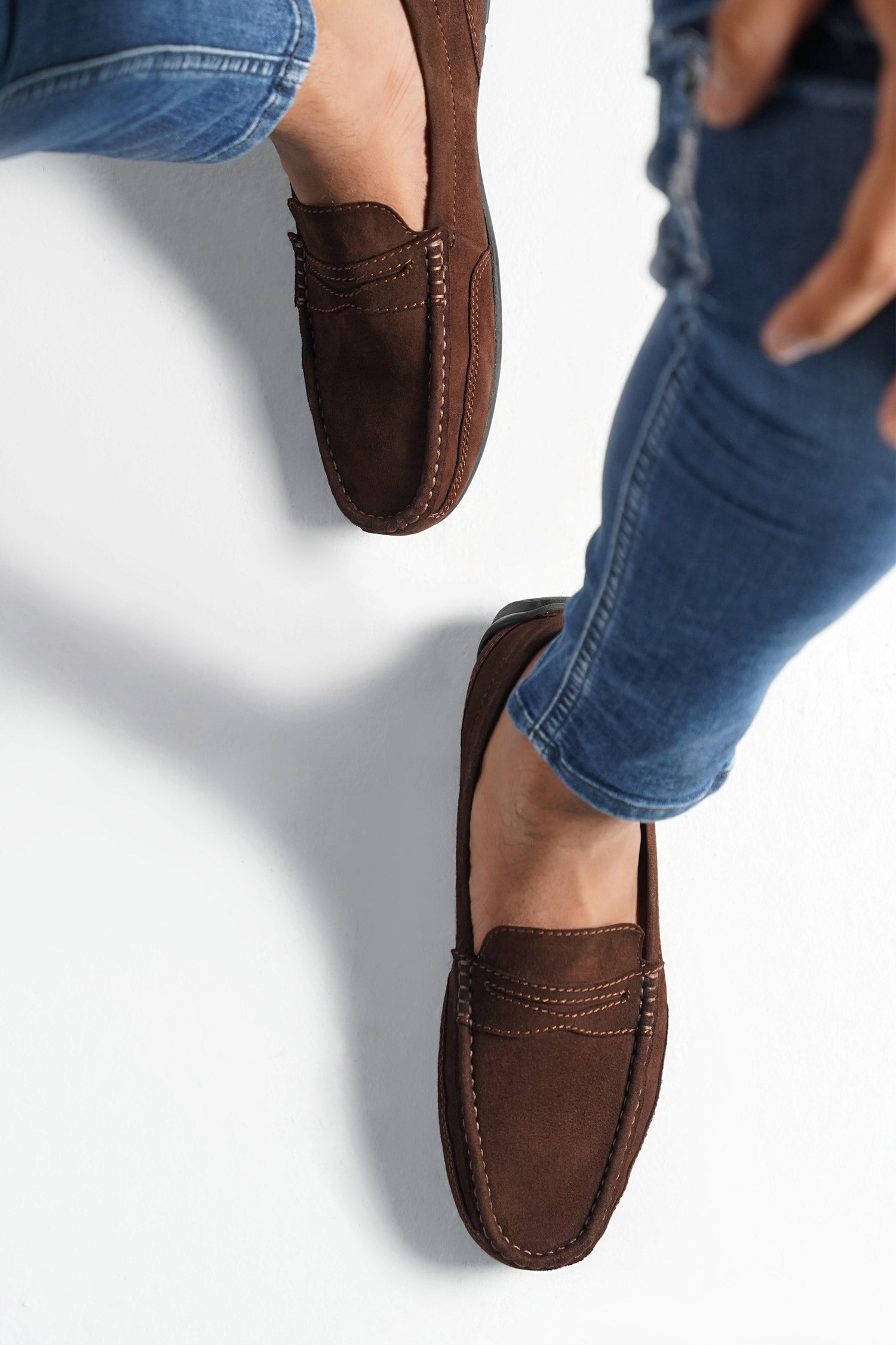 Mens original leather moccasins in dark brown colour by JULKE