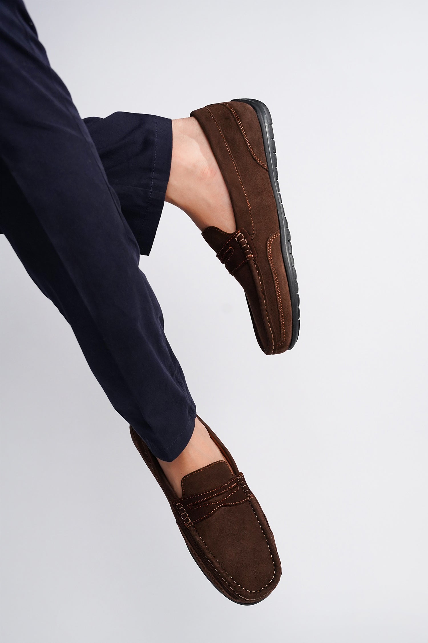 Mens original leather moccasins in dark brown colour by JULKE