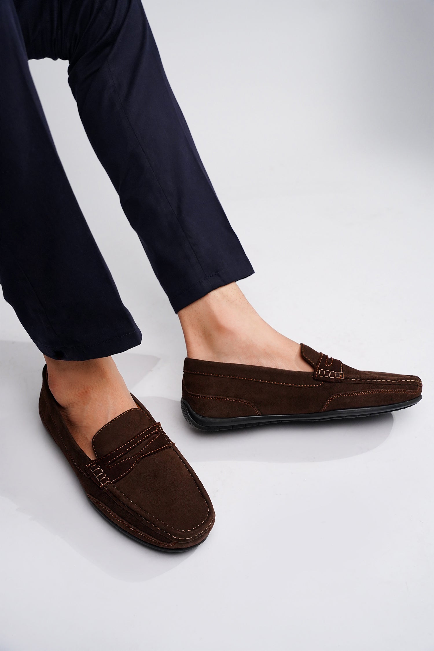Mens original leather moccasins in dark brown colour by JULKE