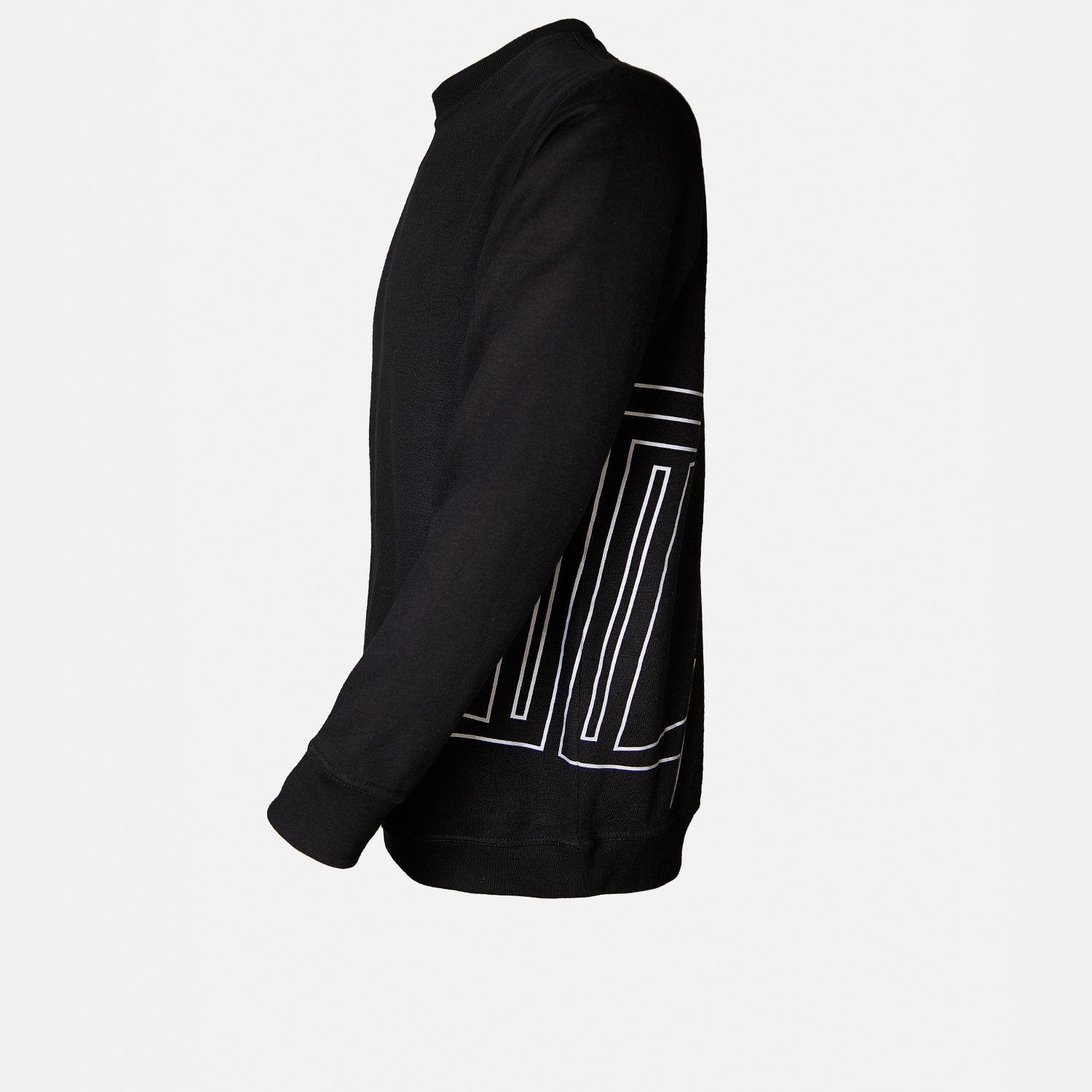 Mens winter sweatshirt in black colour with white screen printed logo by JULKE.