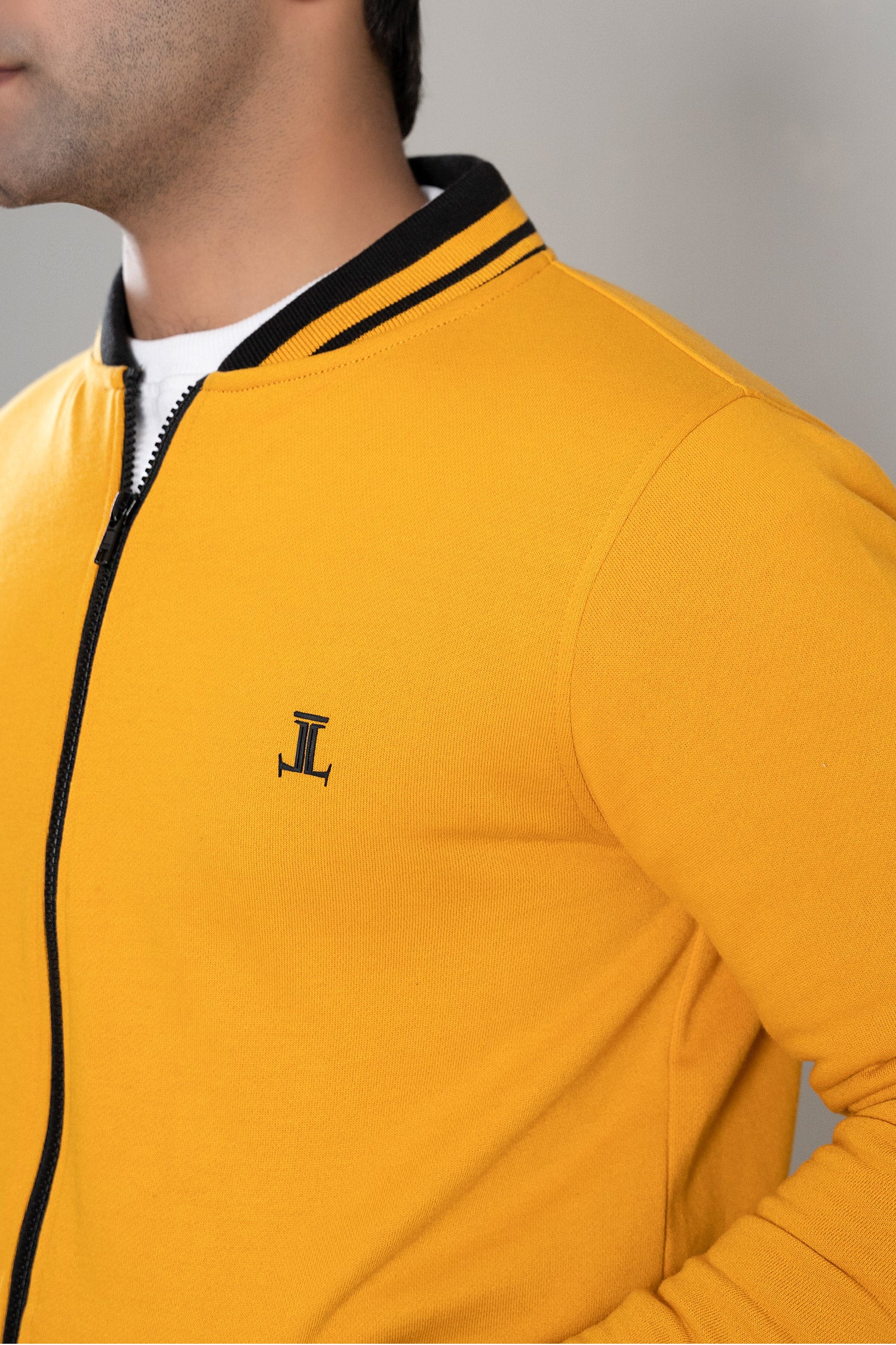 Mens winter fleece jacket in yellow colour by JULKE
