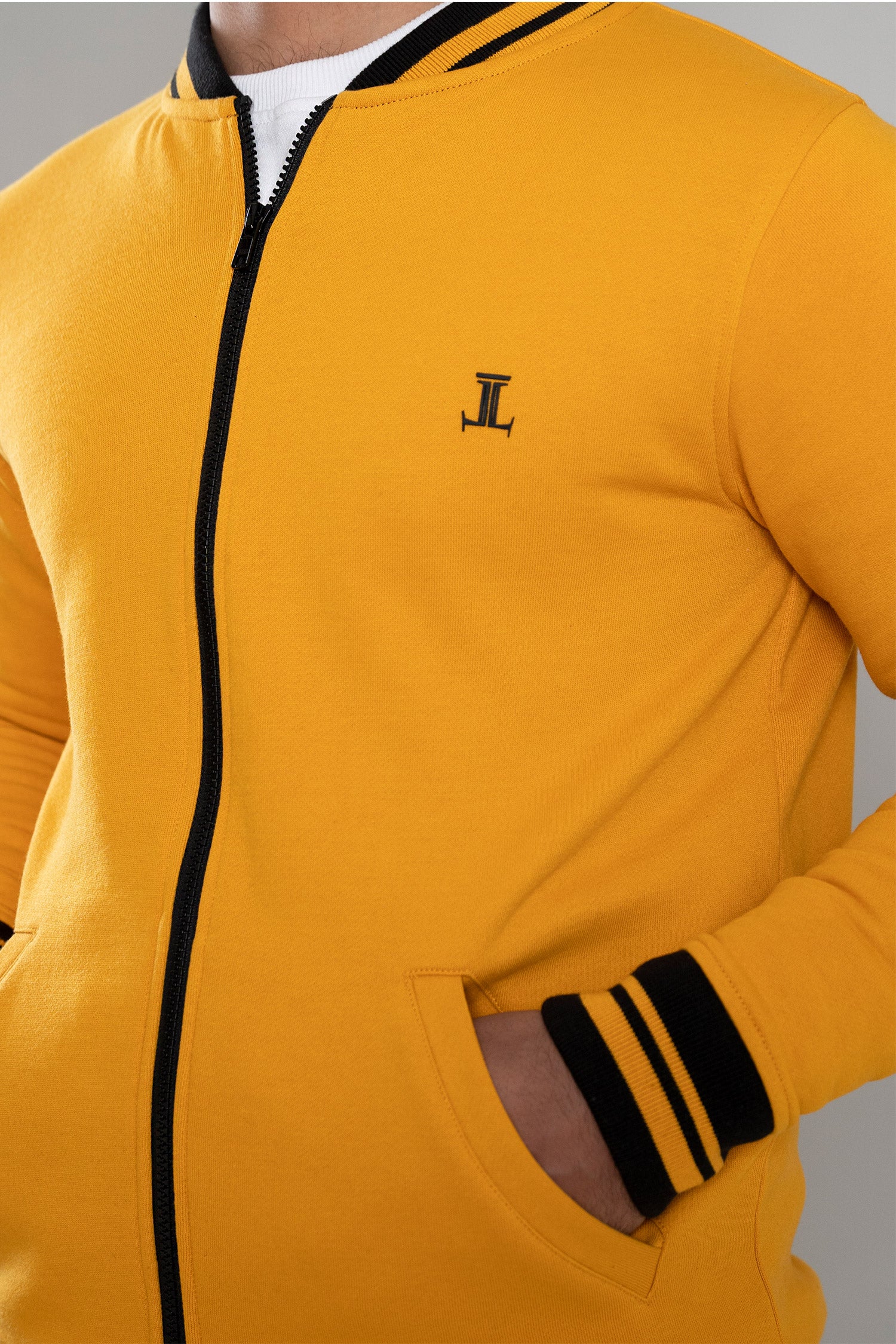 Mens winter fleece jacket in yellow colour by JULKE
