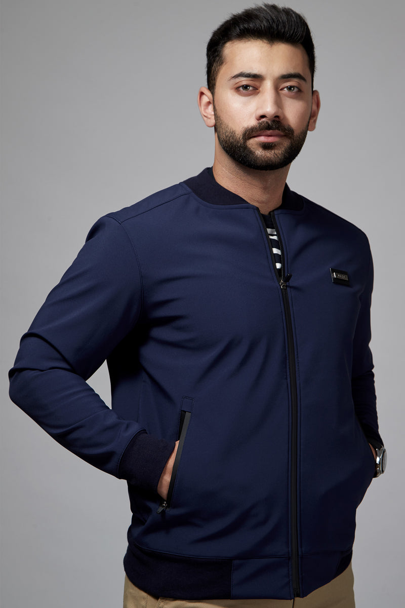 Mens winter jacket in persian blue with waterproof zip by JULKE