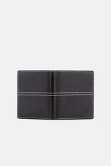 Mens original leather wallet in black colour in medium size with contrast stitching by JULKE