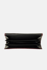 Womens leather long wallet in maroon colour crocodile texture by JULKE
