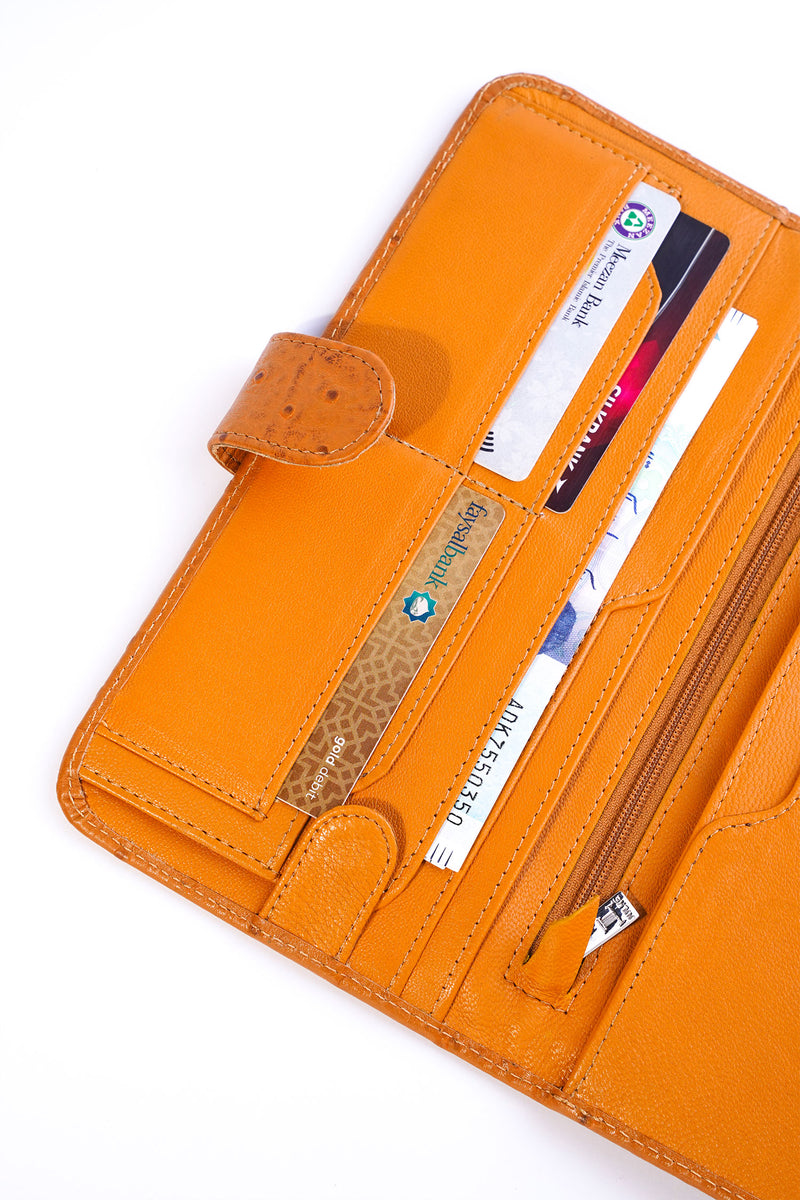 Polly Womens Leather Wallet in Yellow Black JULKE JULKE