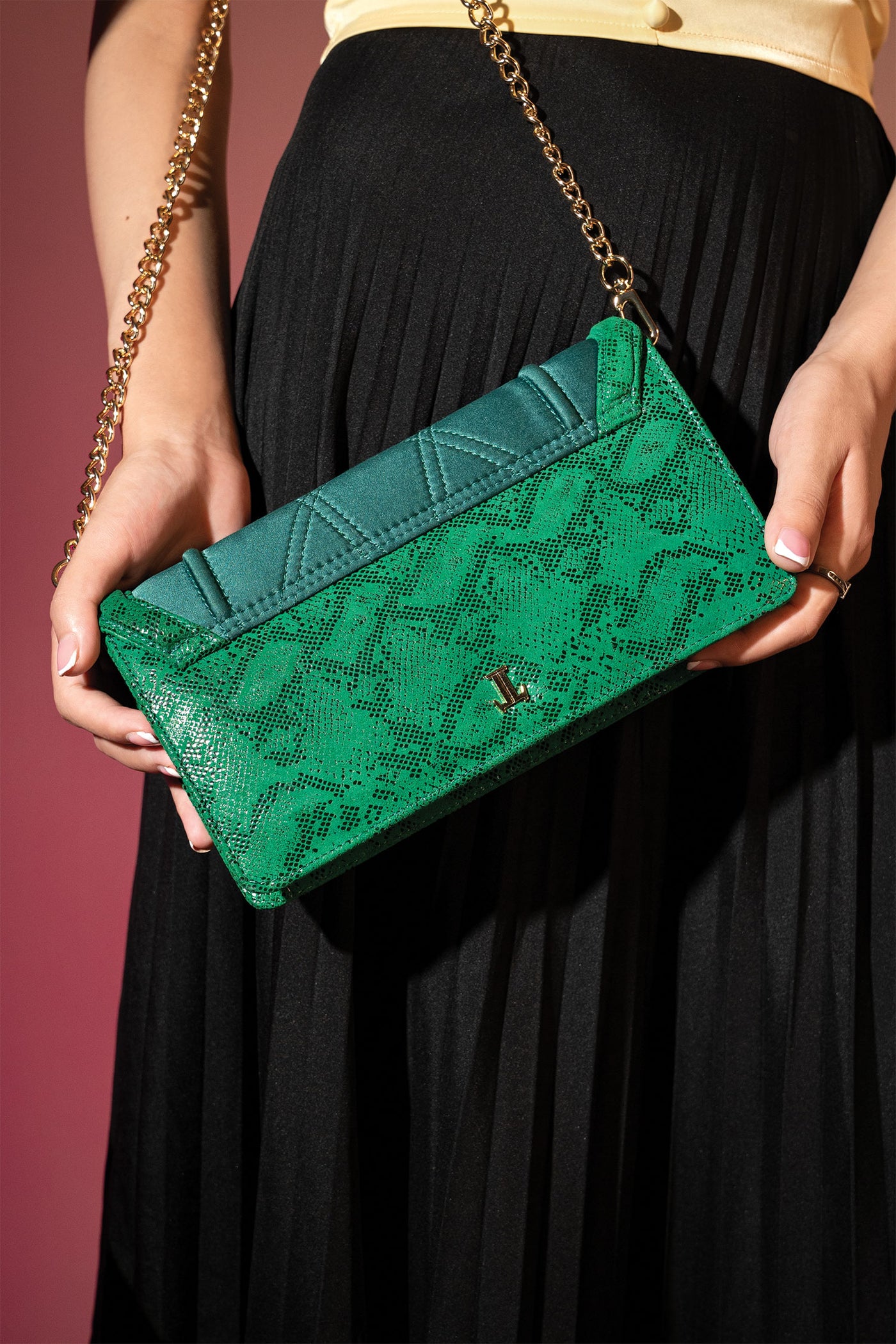 Leather Bag Green Suede Clutch Bag Elegant Green Designer Clutch