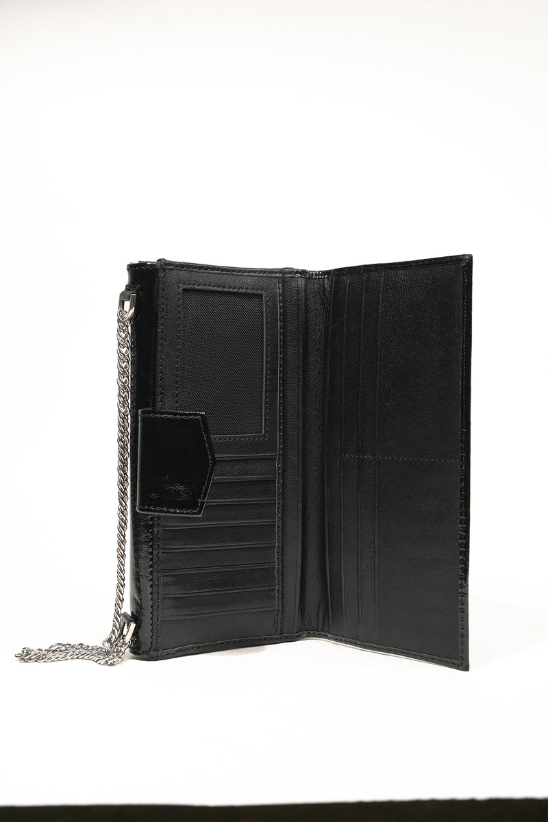 Roxanne Womens Leather Clutch Wallet in Black JULKE JULK