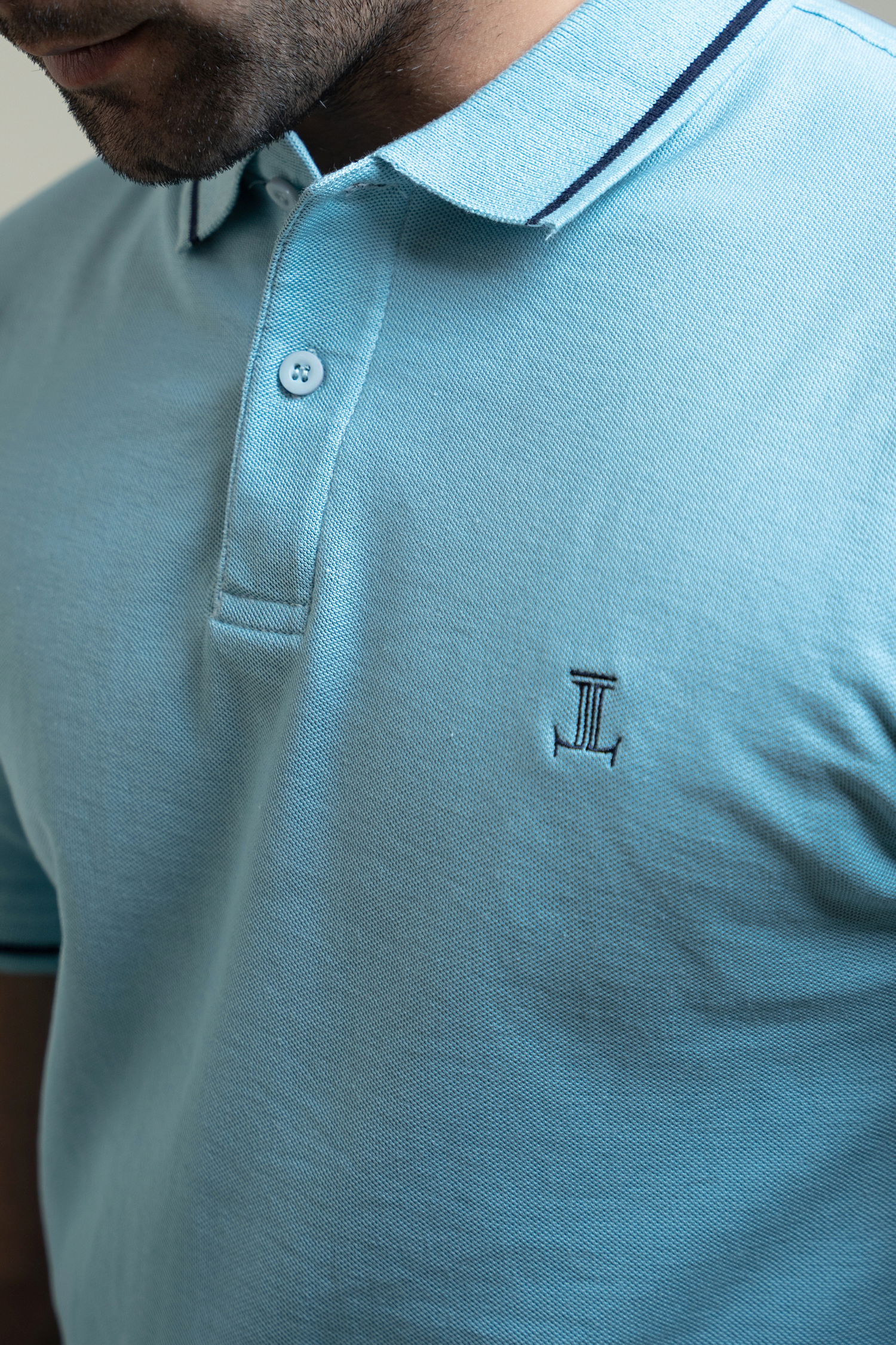 Benjamin mens polo shirt in light blue colour by JULKE