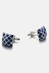 Mens metal cufflinks in blue & silver colour by JULKE