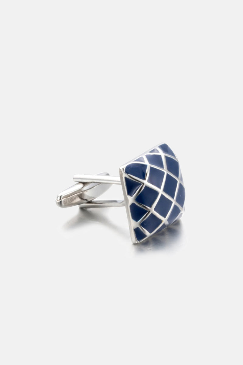 Mens metal cufflinks in blue & silver colour by JULKE