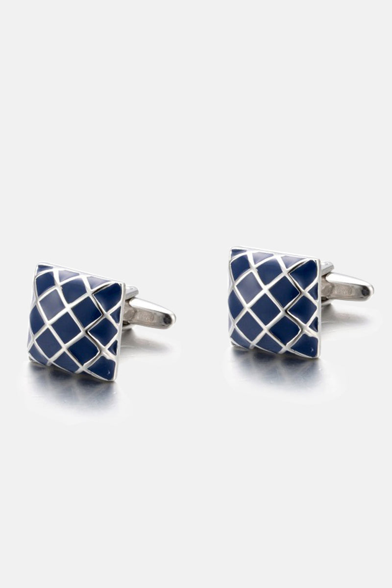 Mens metal cufflinks in blue & silver colour by JULKE