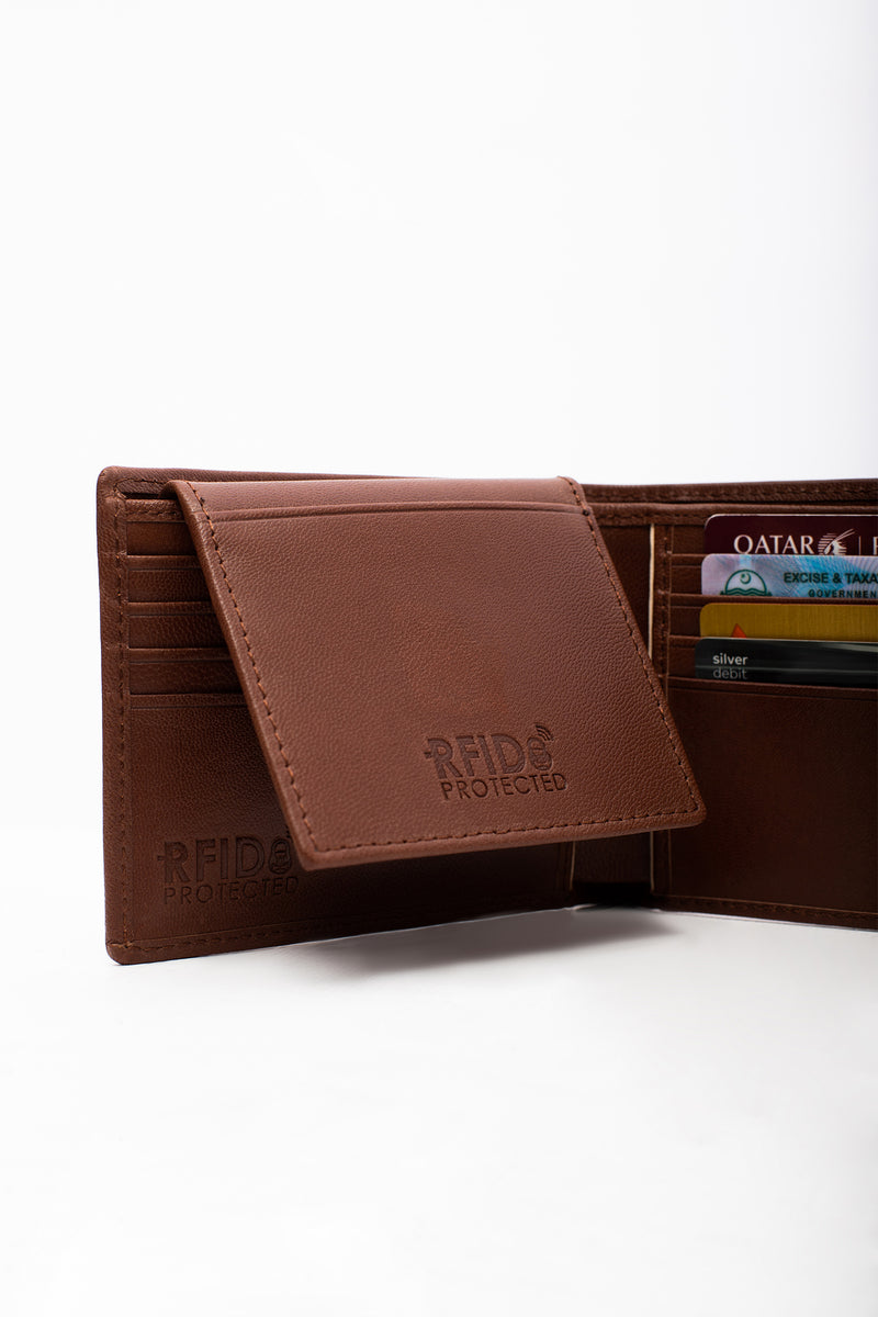 Mens original leather wallet in brown colour with extra card holder by JULKE