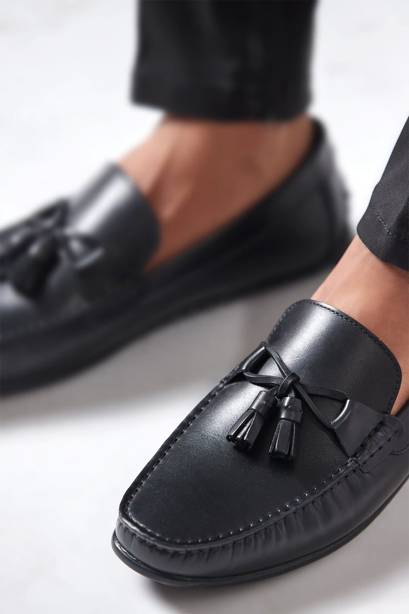 Chester Mens Moccasins In Black Tan Color JULKE JULKE