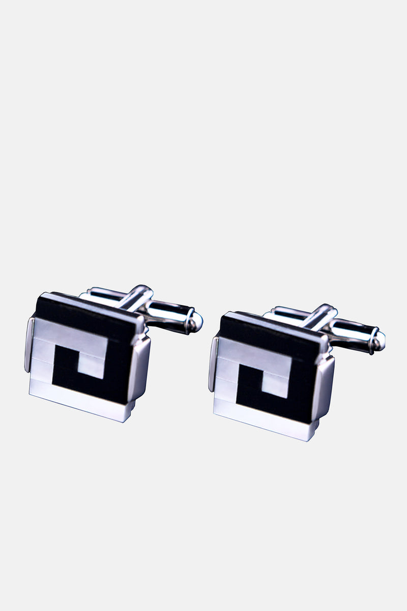 Mens metal cufflinks in black & silver colour by JULKE