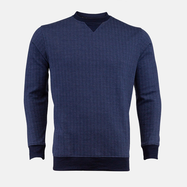 Felix-Winter-Sweatshirts-Crew Neck-Navy Blue-Front View-JULKÉ