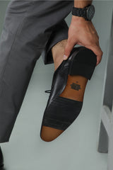 Mens shoes in original deerskin leather with in black colour with laces by JULKE
