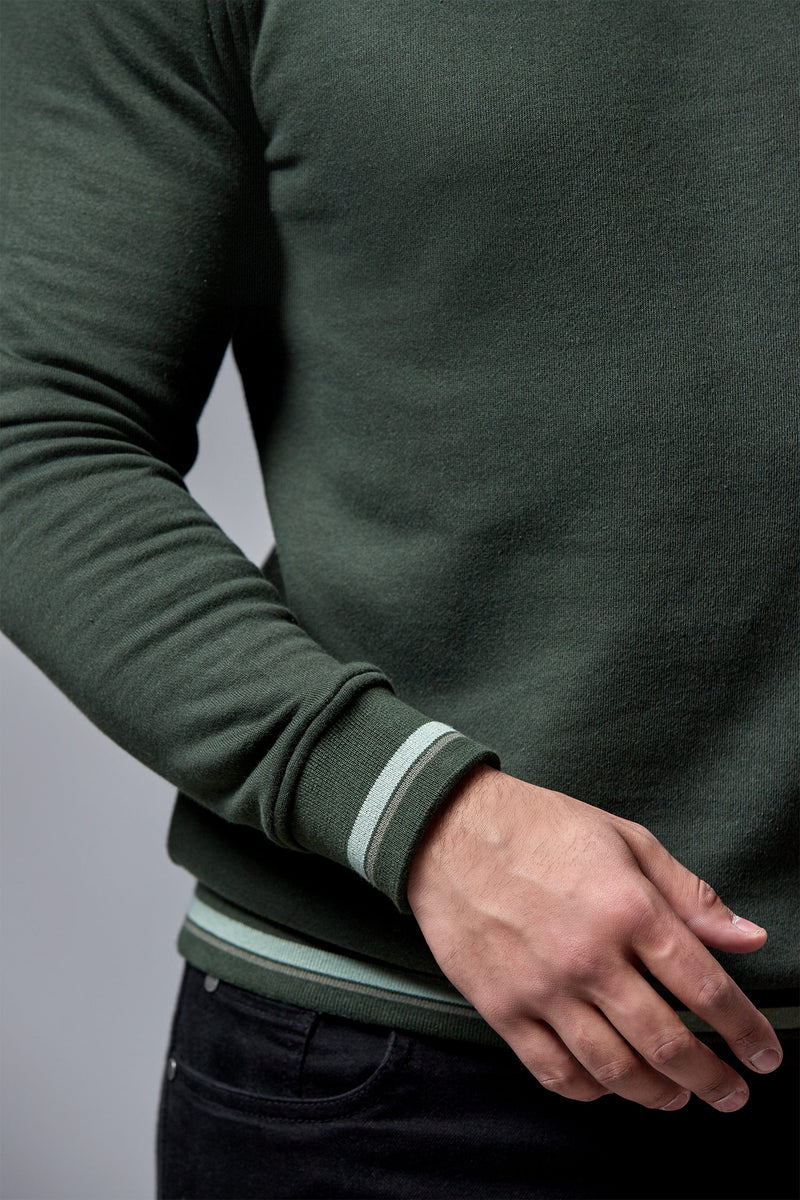 Mens winter sweatshirt in dark green by JULKE