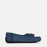 Womens winter moccasins in light blue with tassels by JULKE