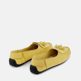 Womens winter moccasins in yellow with tassels by JULKE