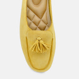 Womens winter moccasins in yellow with tassels by JULKE