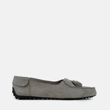 Womens winter moccasins in light grey with tassels by JULKE