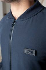 Mens winter jacket in navy blue with waterproof zip by JULKE