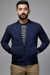 Mens winter jacket in persian blue with waterproof zip by JULKE