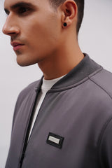 Mens winter jacket in grey with waterproof zip by JULKE