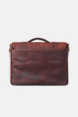Mens original leather messenger laptop bag in rust colour by JULKE