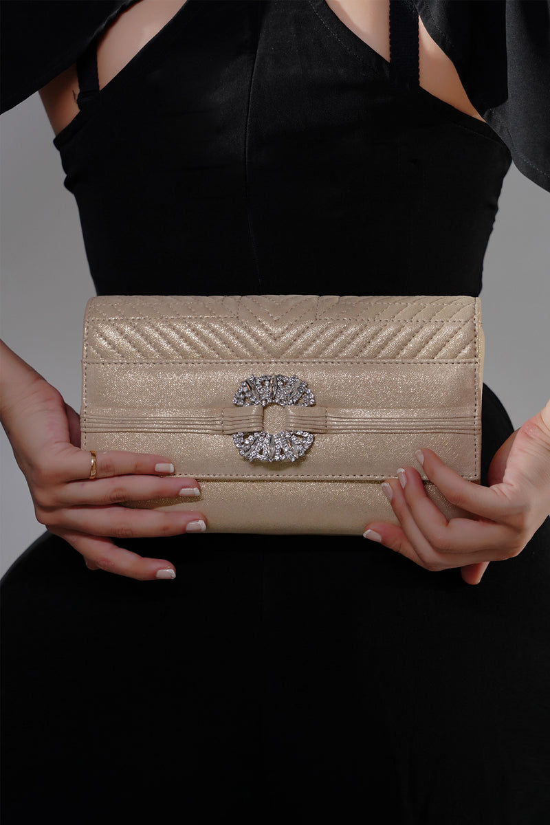 Womens leather clutch bag in light pink colour with diamante buckle by JULKE