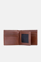 Mens original leather wallet in brown colour with contrast stitching by JULKE