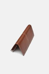 Mens original leather wallet in brown colour in long size with contrast stitching by JULKE