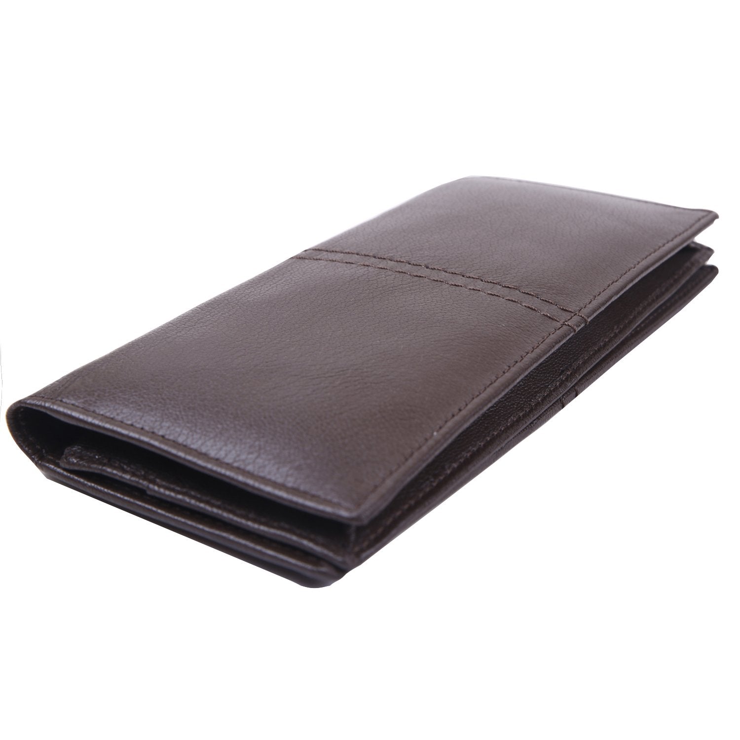 Mens original leather wallet in olive colour in long size with contrast stitching by JULKE