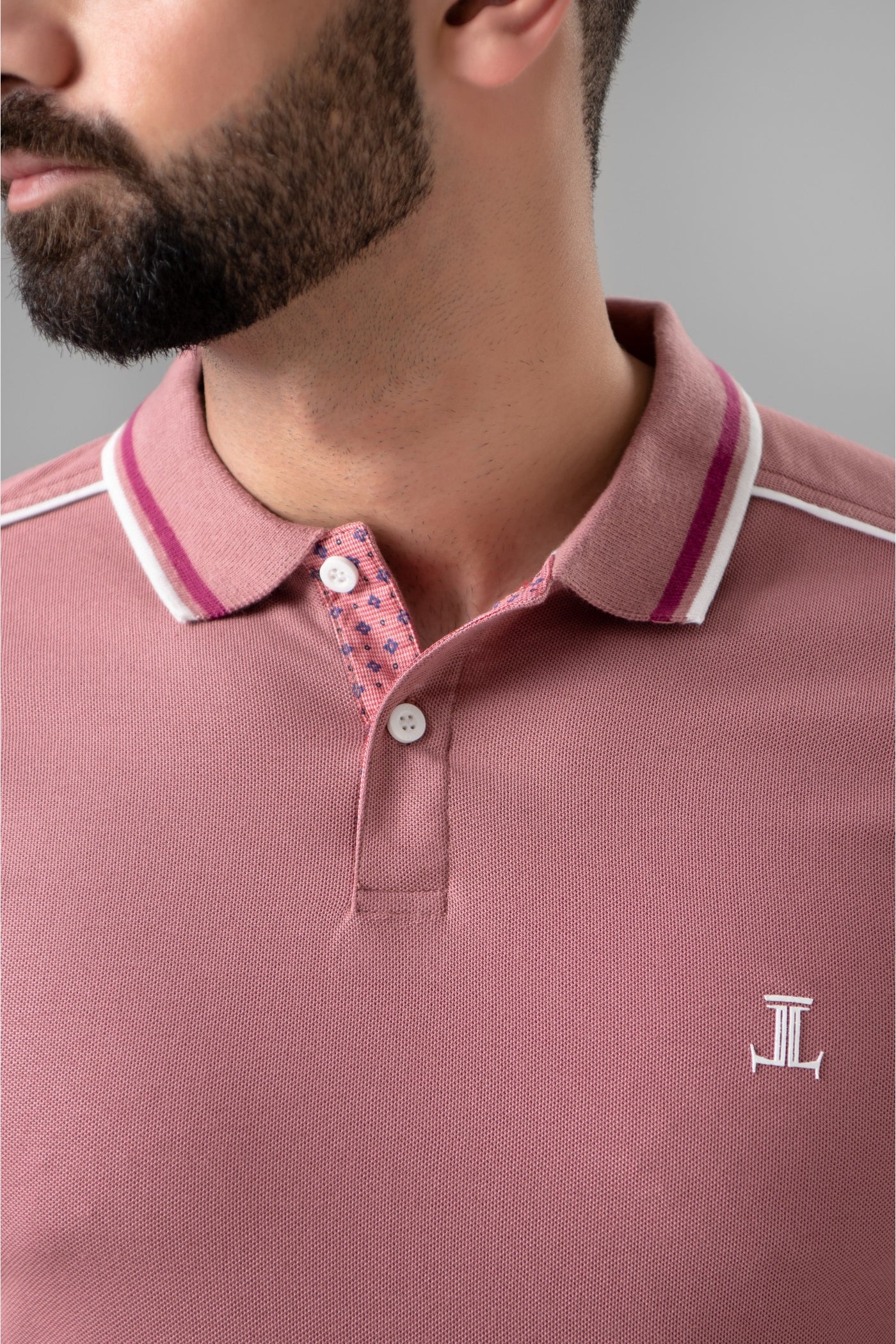 Mens pink polo online