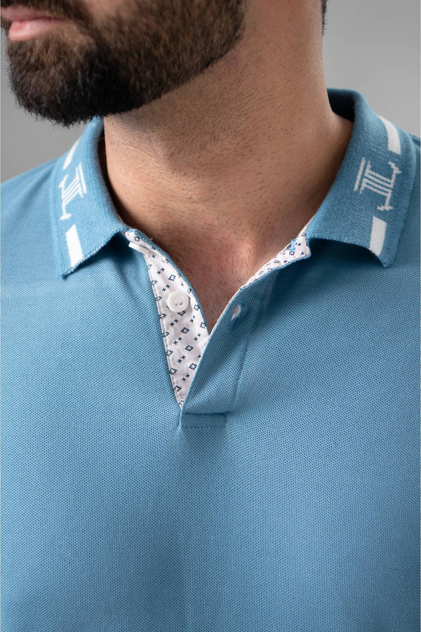 Mens summer polo in light blue colour by JULKE