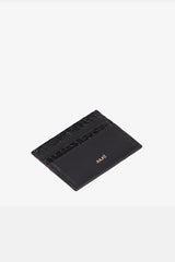 Mens original leather card holder in black colour with crocodile texture by JULKE