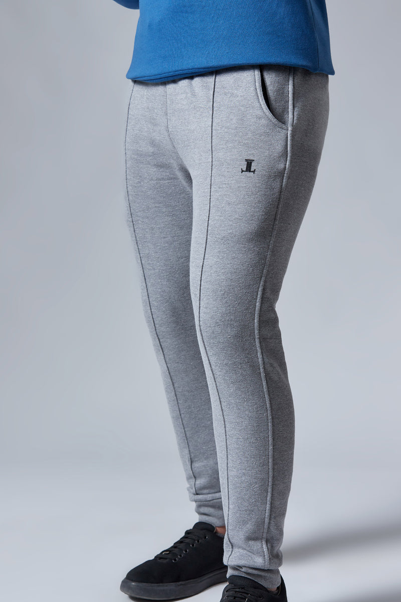 Mens winter sweatpants joggers in grey with waterproof zip pockets by JULKE