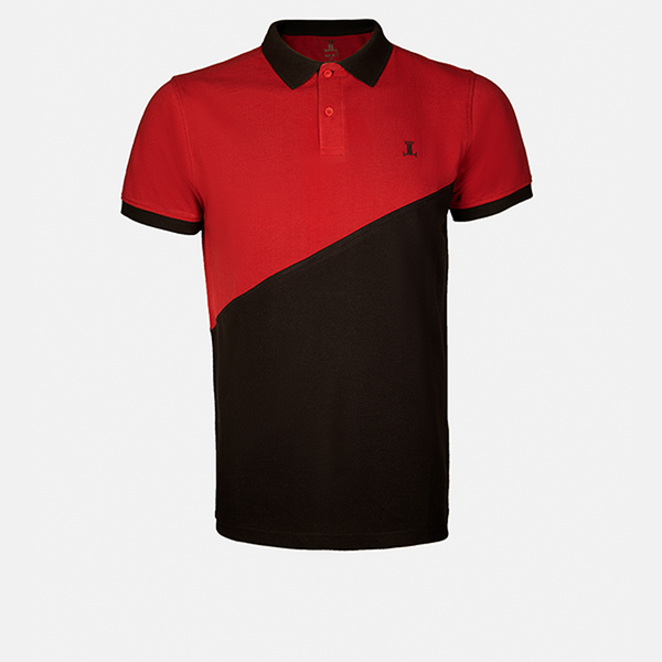 Tyler - Mens Polo Shirt in red and black color - Julke