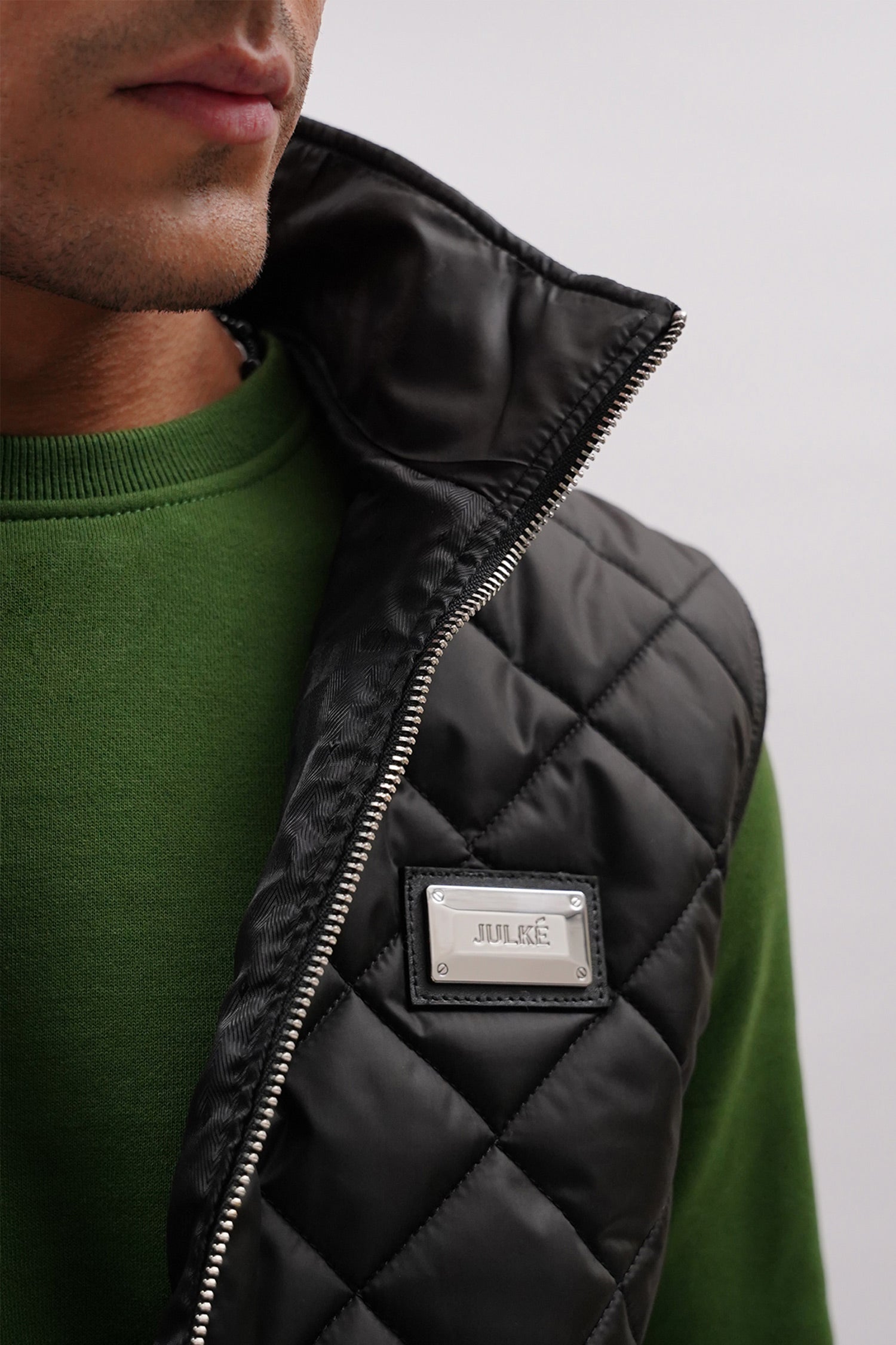 Mens winter vest sleeveless in blue colour with quilting by JULKE