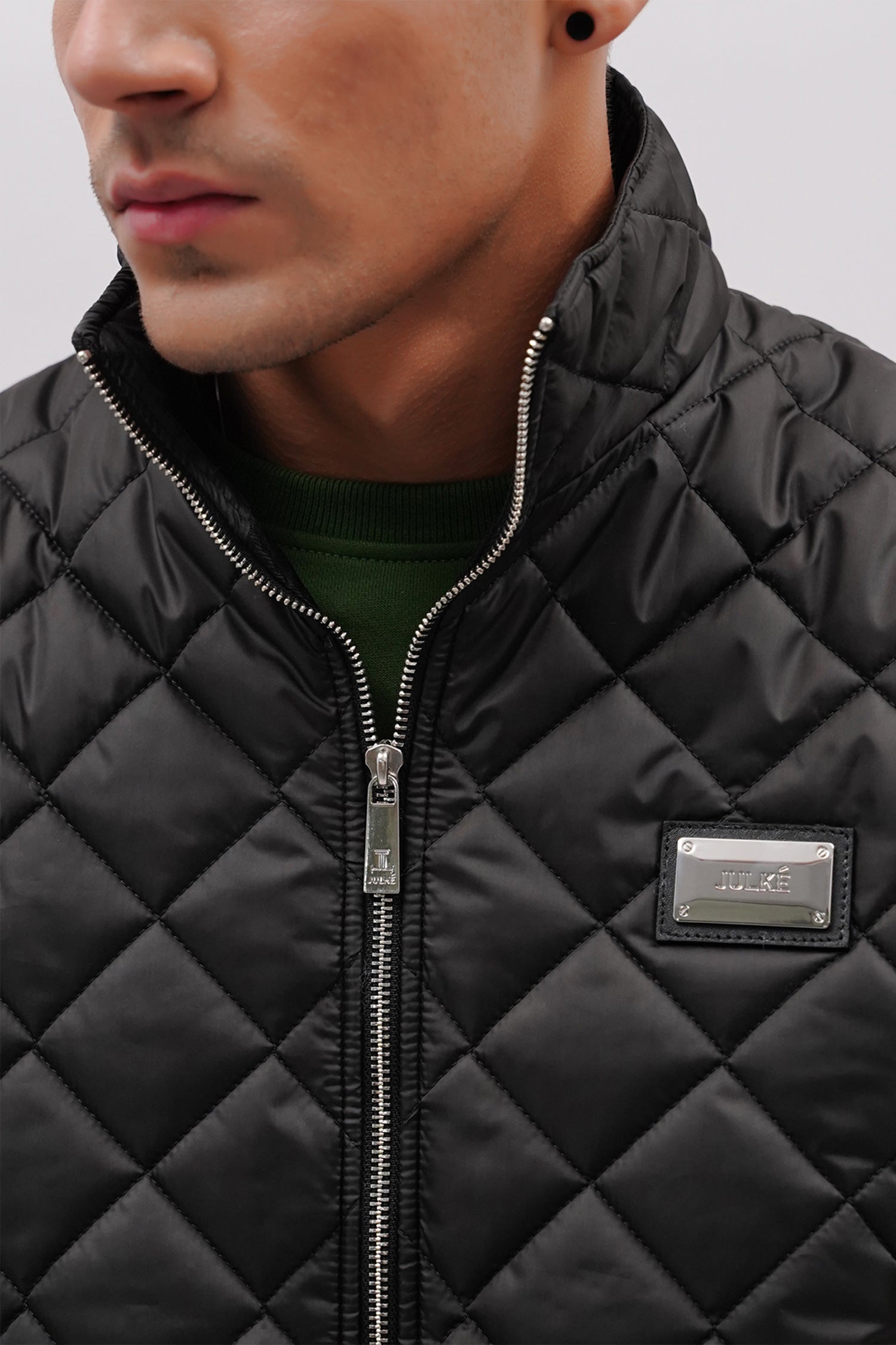 Mens winter vest sleeveless in blue colour with quilting by JULKE